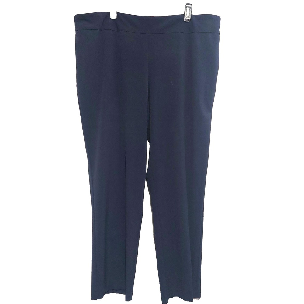Roz & Ali Womens 20W Plus Trousers Secret Agent Tummy Control Stretch Navy NEW